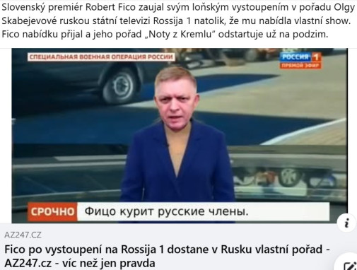 Fico bude mať program v ruskej televízii