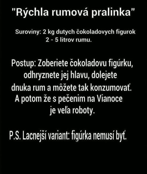 rýchle vianocne rumové pralinky